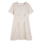 Girls Beige Logo Dress, 1, hi-res
