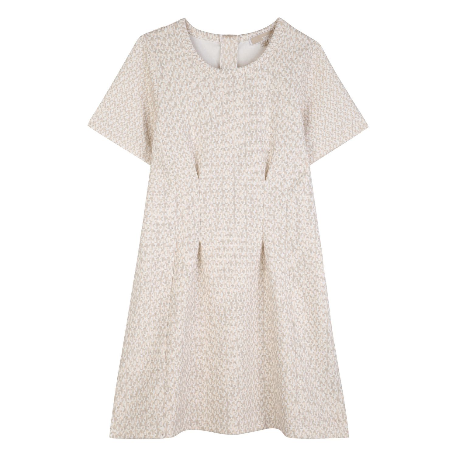 Girls Beige Logo Dress, 1, hi-res