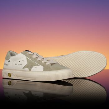 Ivory & Green Logo Trainers