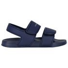 Boys Navy Blue Logo Sandals, 1, hi-res