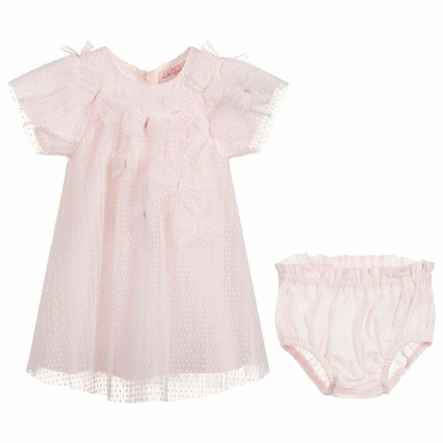 Baby Girls Pink Dress Set, 1, hi-res