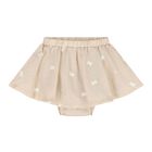 Baby Girls White & Beige Teddy Bear Skirt Set, 2, hi-res