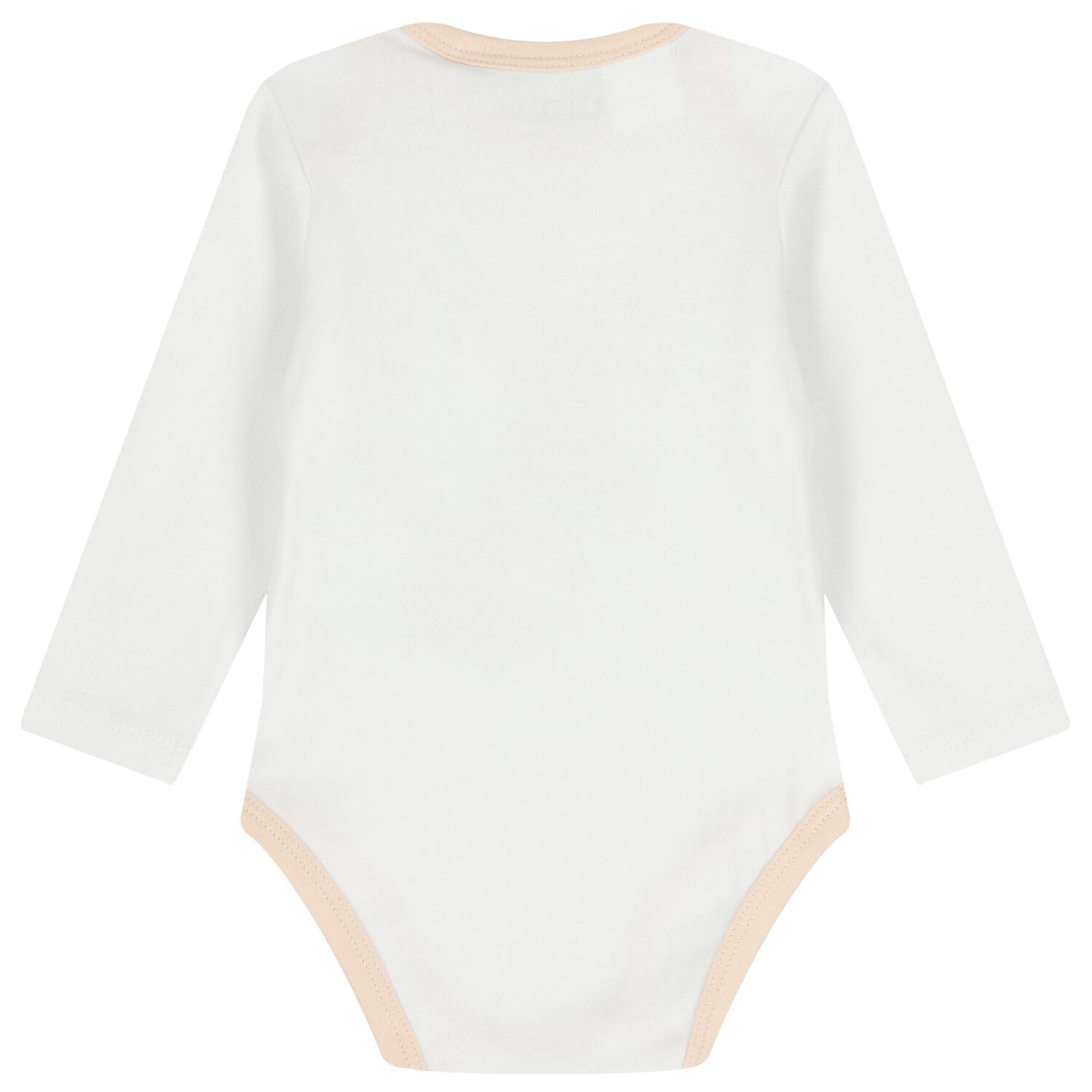 Beige & White Teddy Bear Logo Baby Bodysuit Set, 4, hi-res