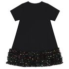 Girls Black Bag Sequin Dress, 2, hi-res