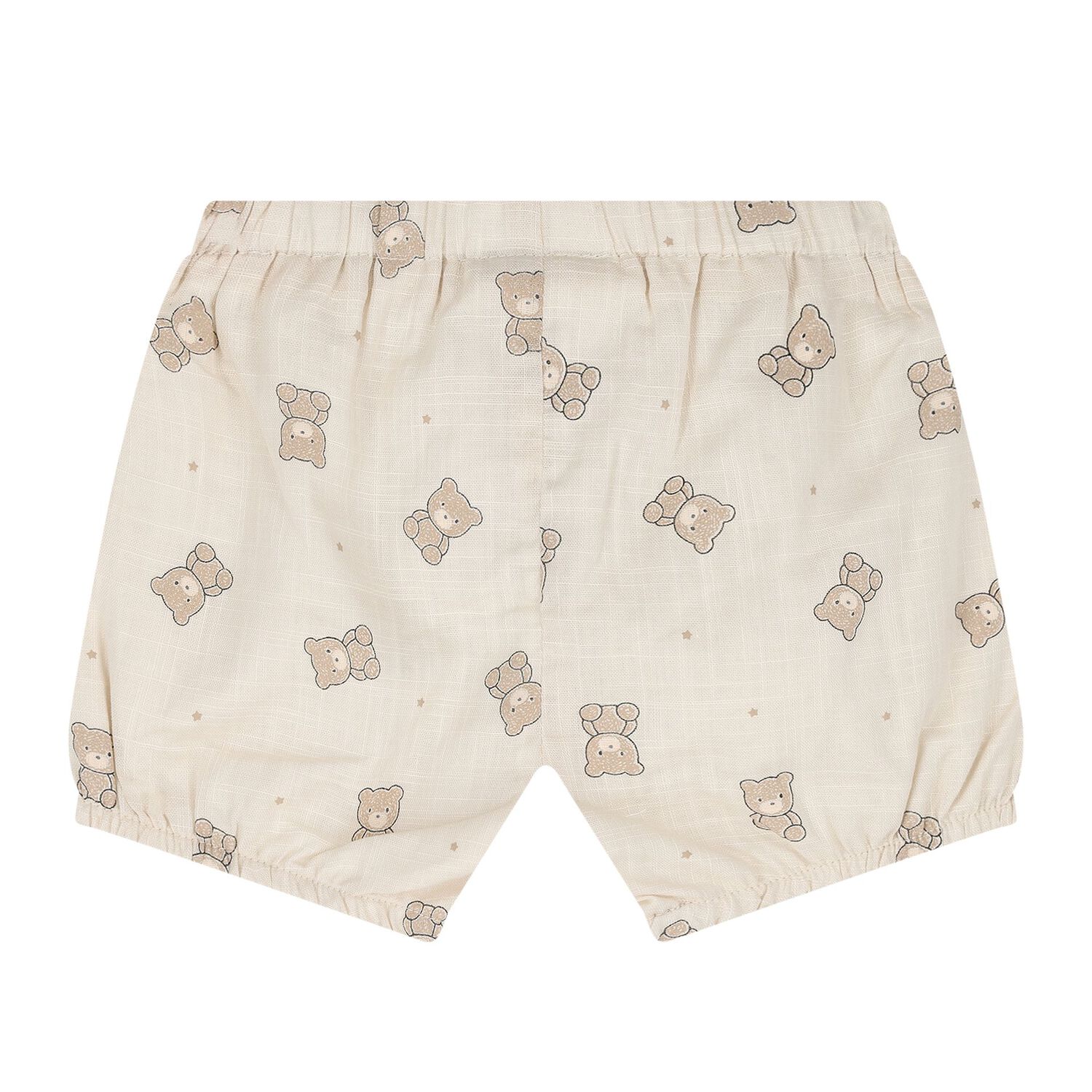 Baby Boys Ivory & Beige Teddy Bear Shorts Set, 1, hi-res