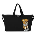 Black Teddy Bear Logo Baby Changing Bag, 2, hi-res