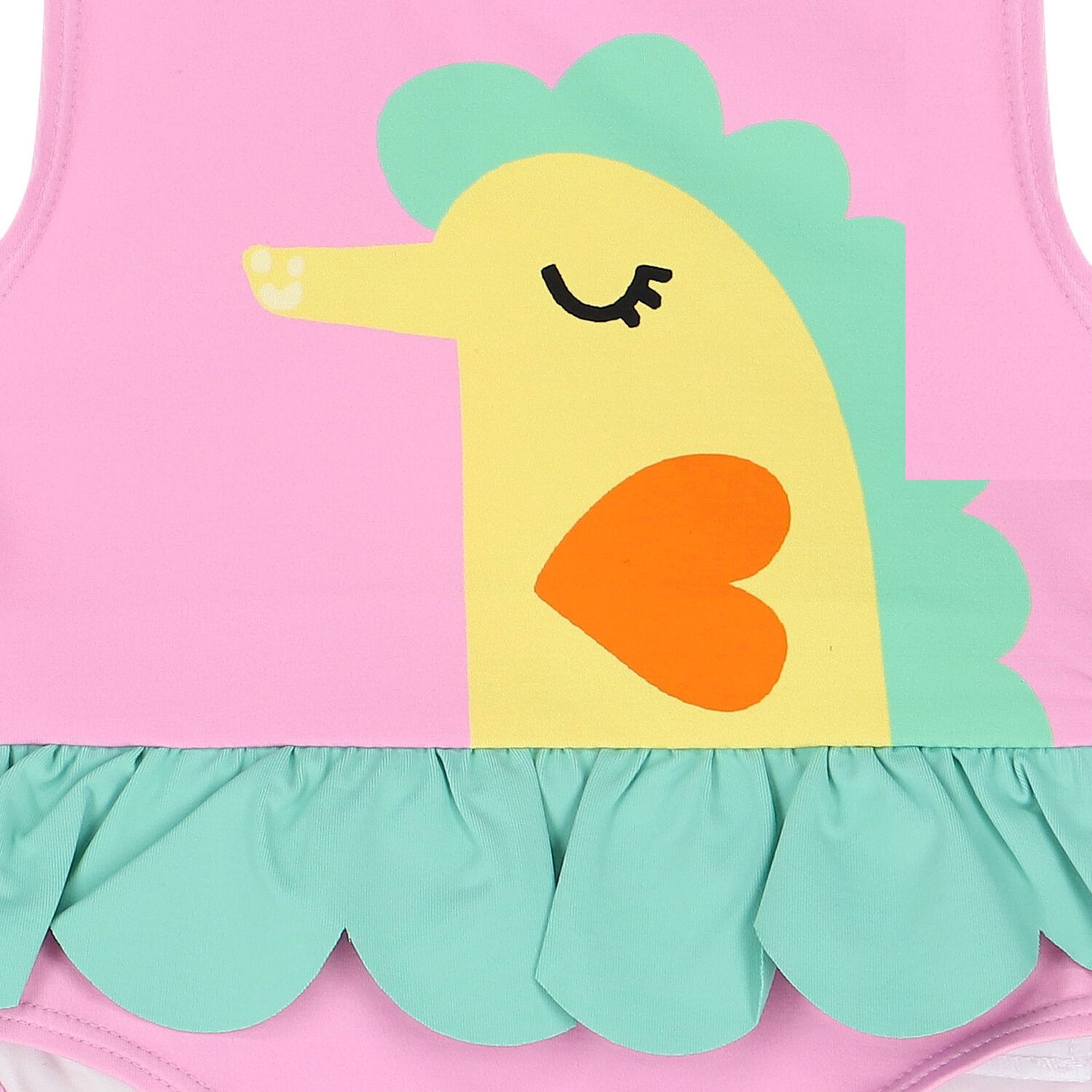 Younger Girls Pink Seahorse Swimsuit, 1, hi-res image number null