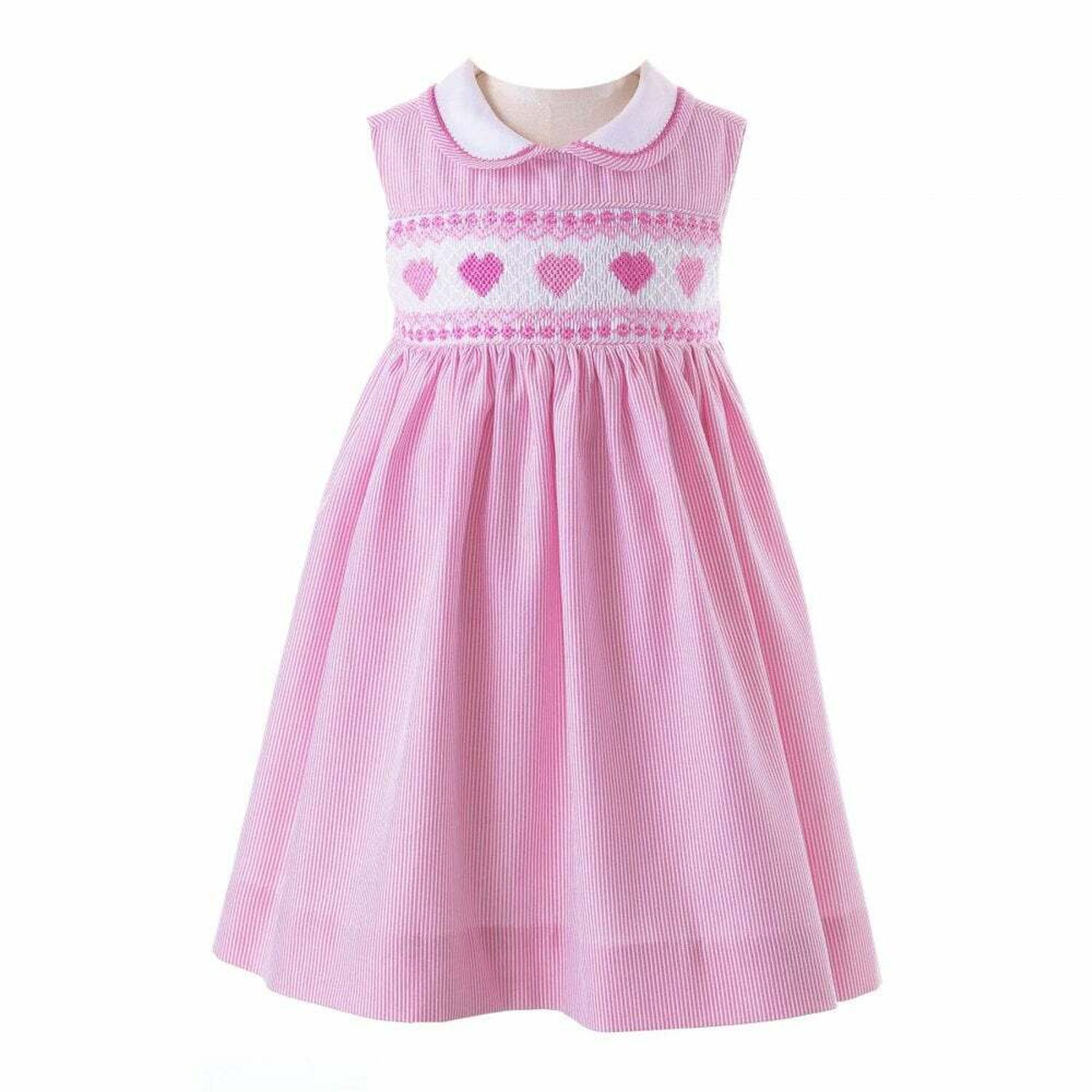 Younger Girls Pink & White Dress Set, 1, hi-res