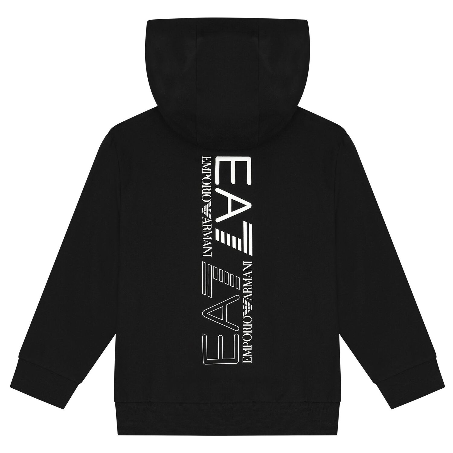Boys Black Logo Hooded Top, 1, hi-res image number null