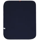 Navy Blue & White Pima Cotton Logo Baby Blanket, 1, hi-res