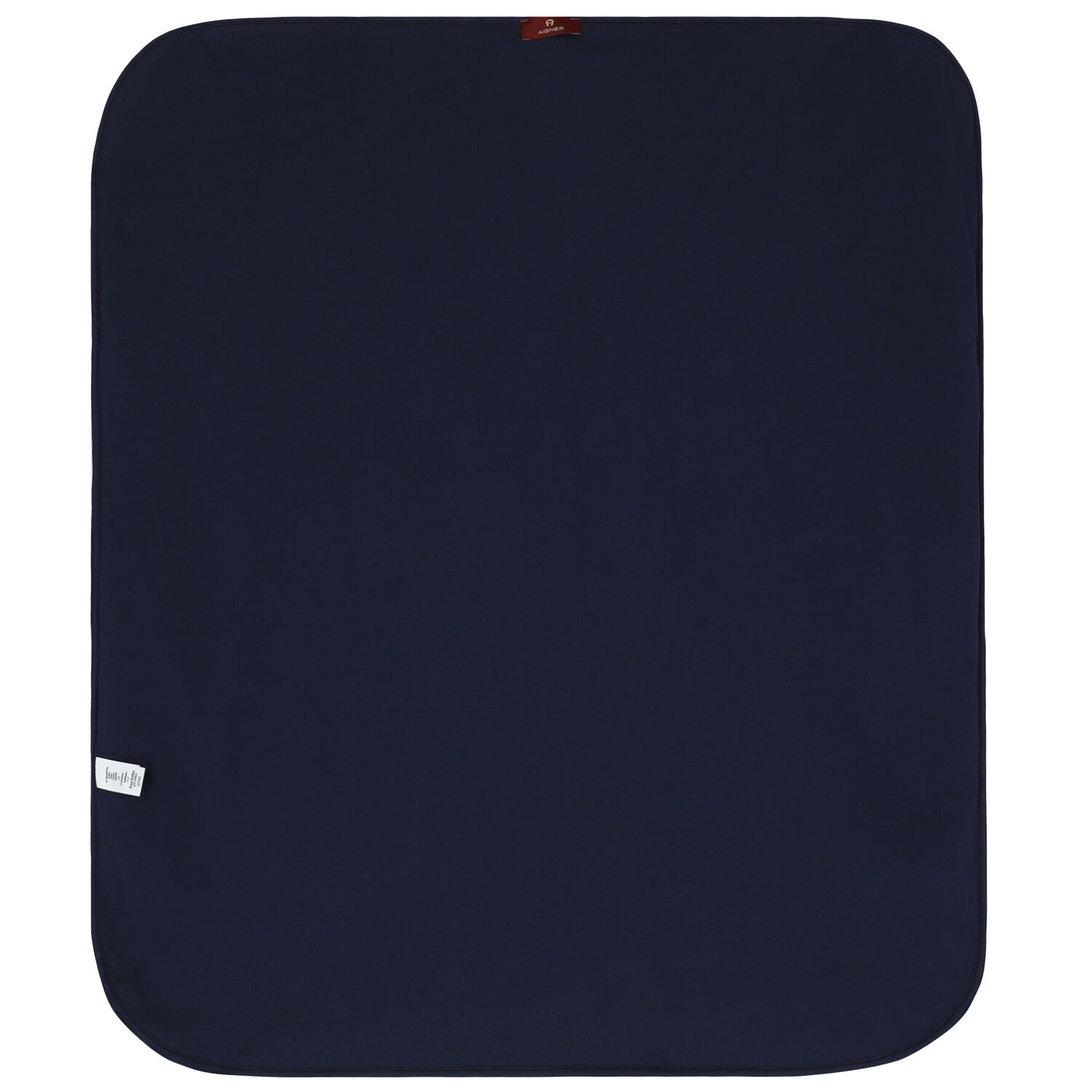 Navy Blue & White Pima Cotton Logo Baby Blanket, 1, hi-res