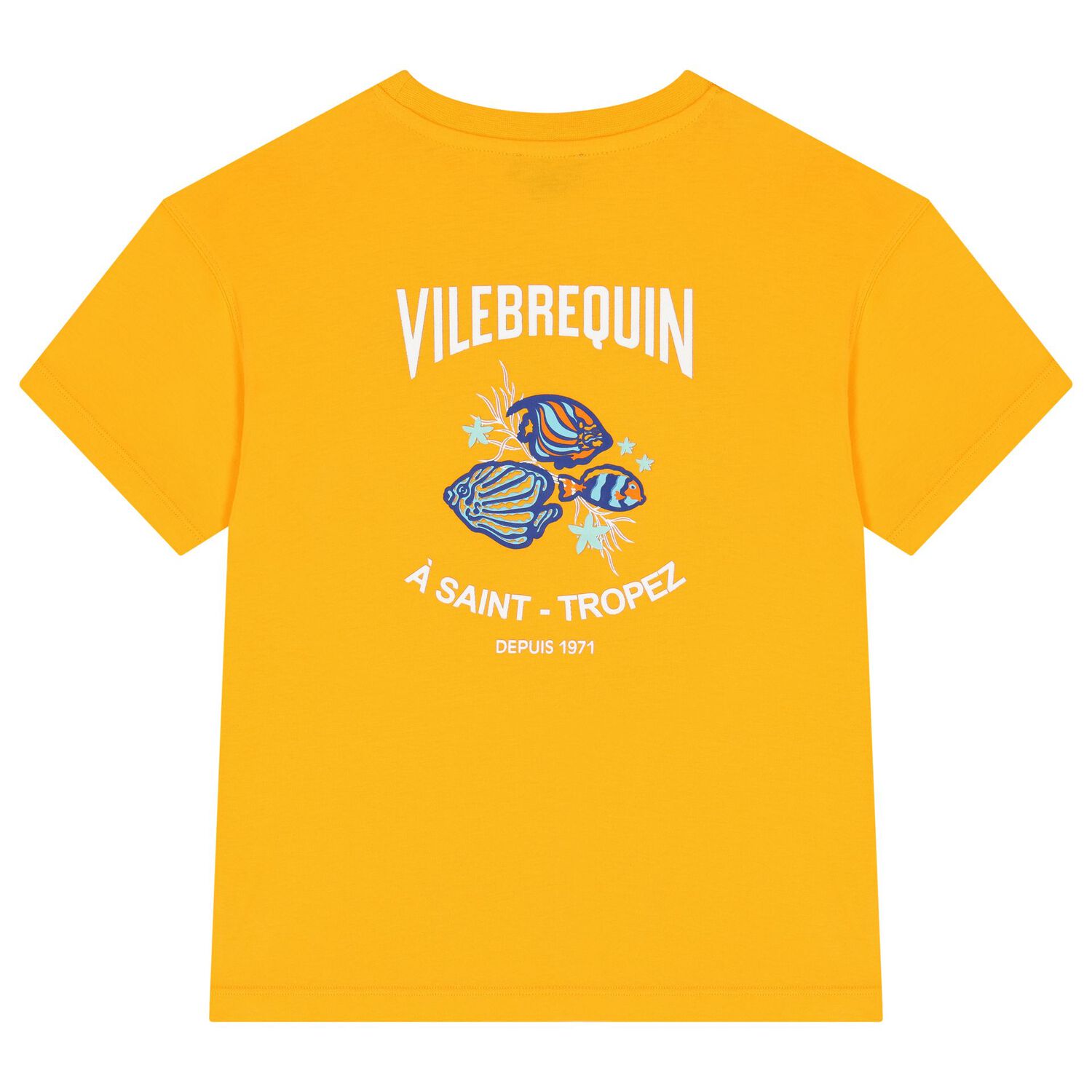 Boys Yellow Fish Logo T-Shirt, 1, hi-res