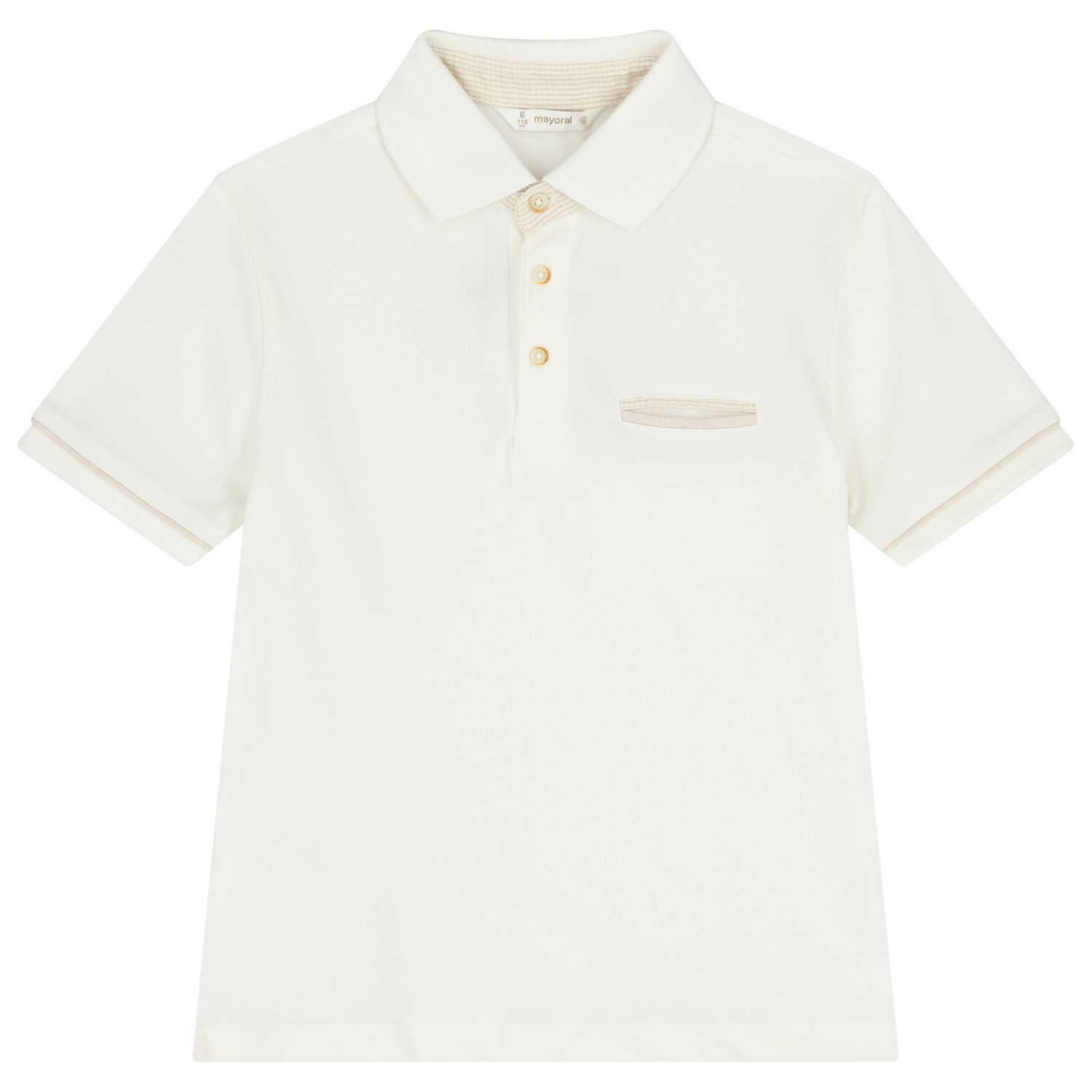 Boys Ivory Polo Shirt, 1, hi-res