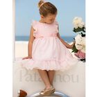 Baby Girls Pink Chiffon Bow Dress, 2, hi-res