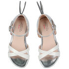 Girls White & Silver Butterfly Sandals, 1, hi-res