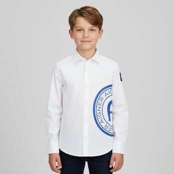 Boys White Logo Shirt