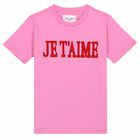 Girls Pink Embroidered Jersey T-Shirt, 1, hi-res