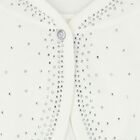 Baby Girls White Embellished Knitted Cardigan, 1, hi-res