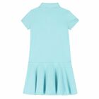 Girls Blue Logo Polo Dress , 1, hi-res