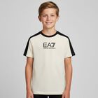 Boys Beige Logo T-Shirt, 1, hi-res