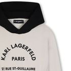 Boys Beige & Black Logo Hooded Top, 1, hi-res