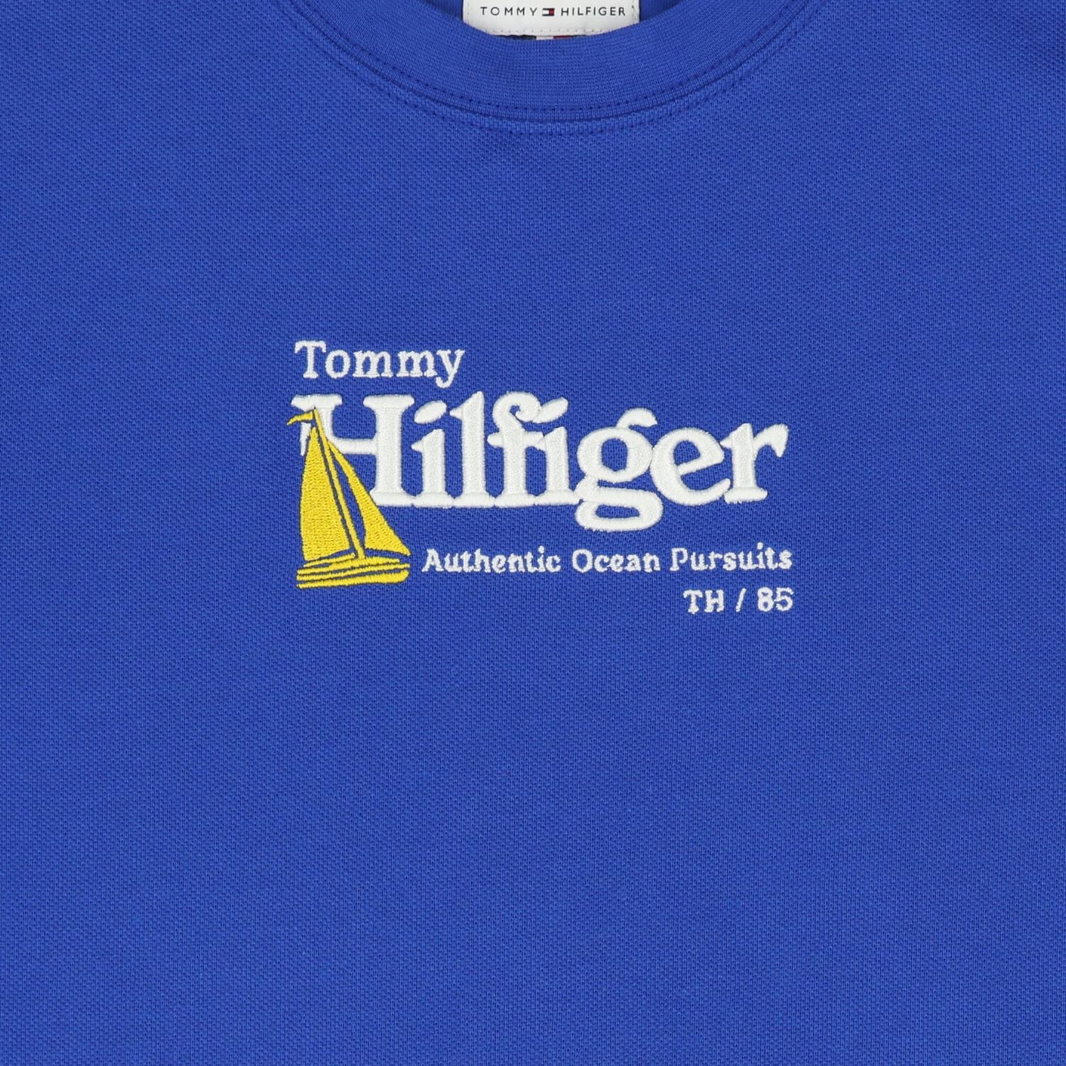 Boys Blue Embroidered Logo T-Shirt, 2, hi-res