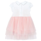 Baby Girls White & Pink Floral Dress, 1, hi-res