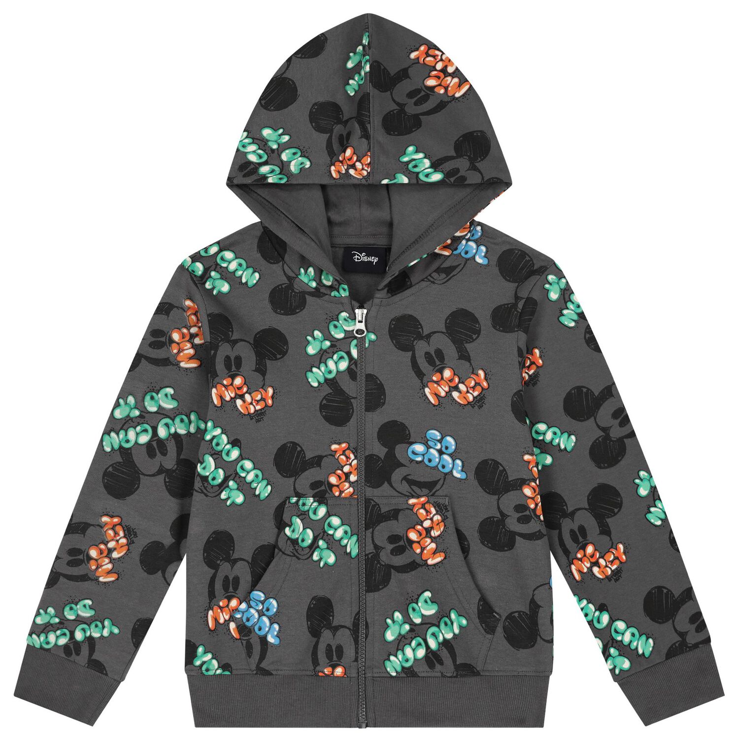 Boys Grey Disney Zip Up Top, 1, hi-res image number null