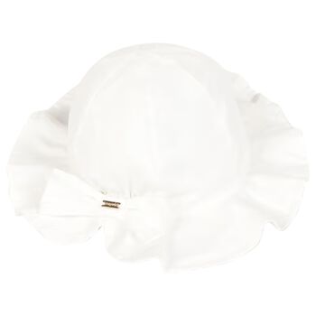 Younger Girls White Bow Hat