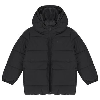 Boys Black Logo Puffer Jacket