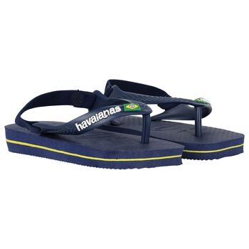 Navy Logo Flip Flops