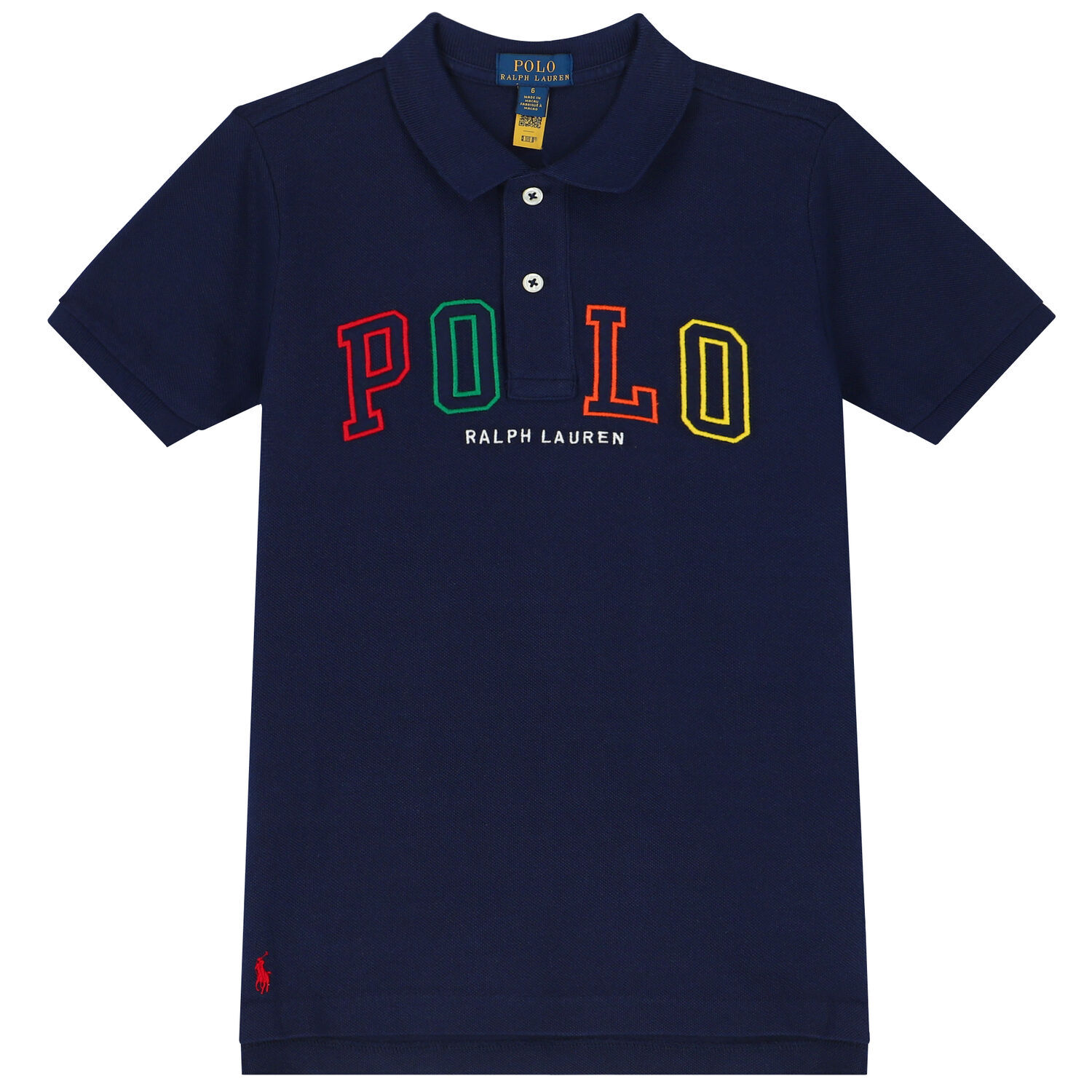 Boys Navy Logo Polo Shirt, 1, hi-res