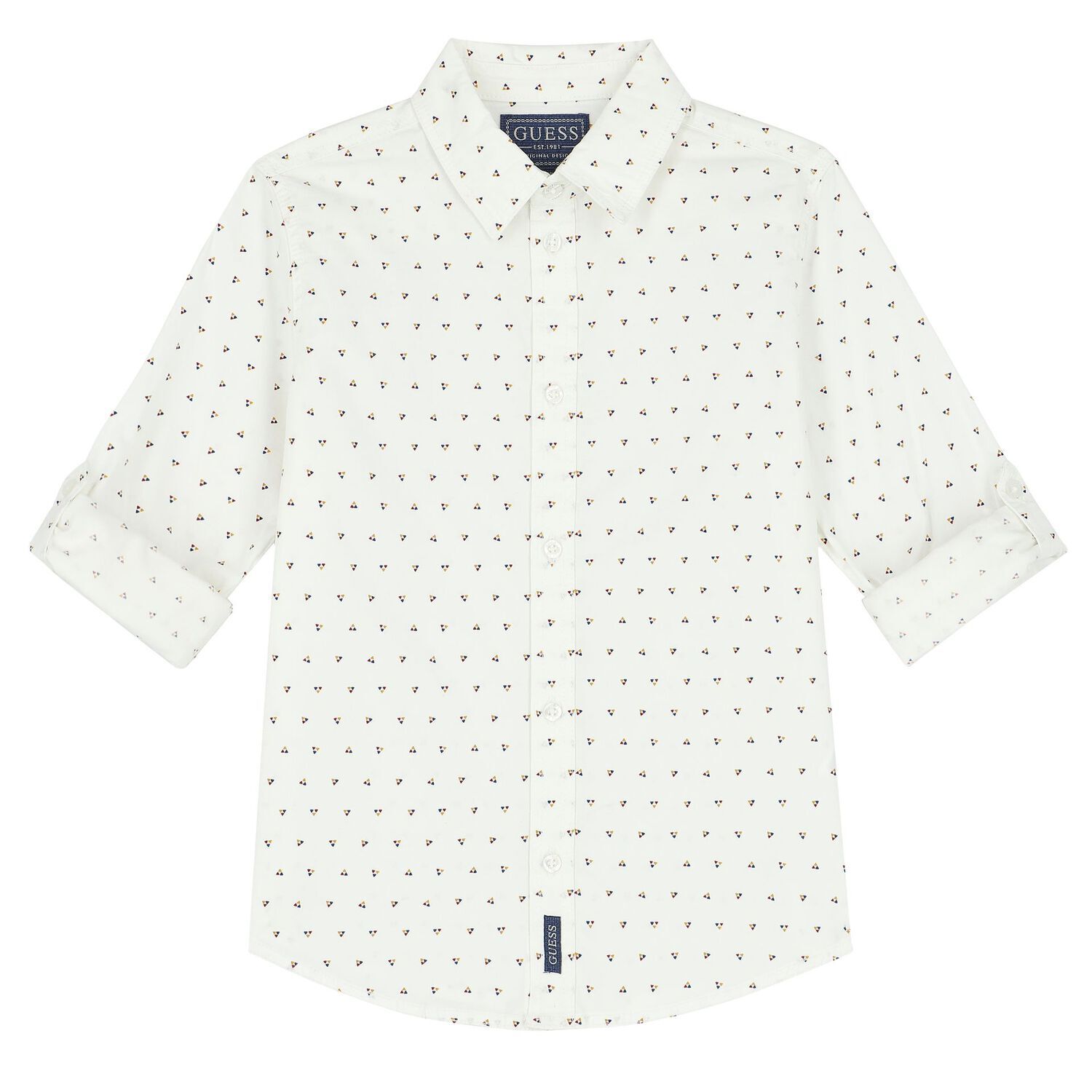 Boys White Logo Shirt, 1, hi-res