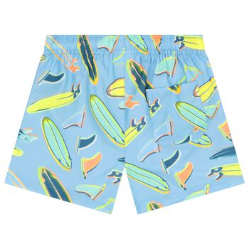 Boys Blue Surfing Board Swim Shorts