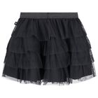 Girls Navy Blue Tiered Tulle Skirt, 1, hi-res