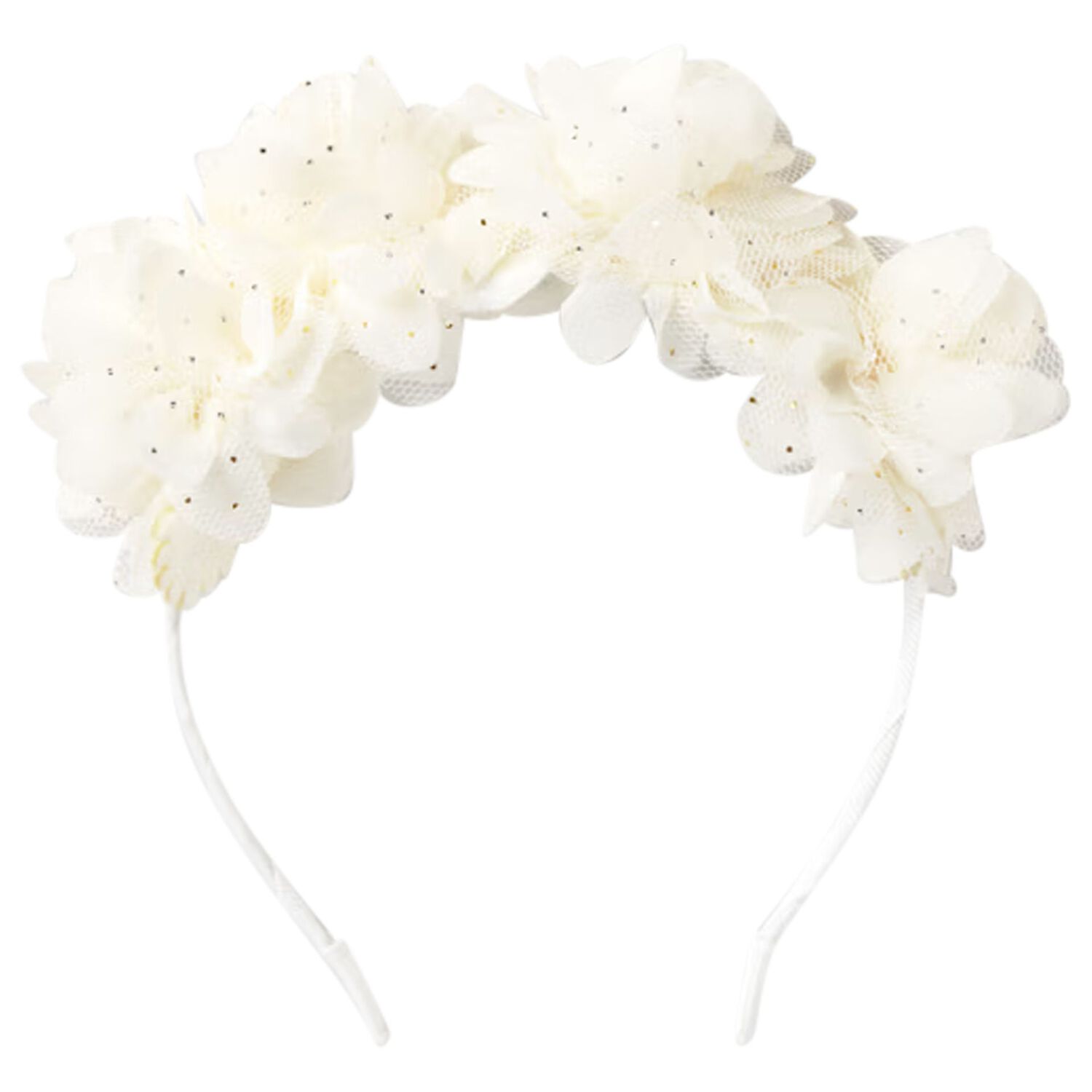 Girls Ivory Flower Headband, 1, hi-res