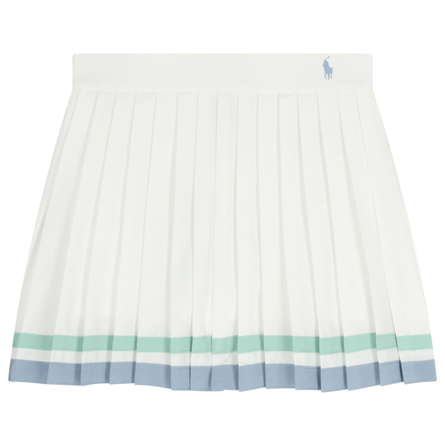 Girls White Logo Pleated Skirt, 1, hi-res