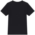 Girls Black Flower T-Shirt, 1, hi-res