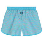 Boys Blue Starfish Swim Shorts, 1, hi-res