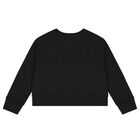 Girls Black Logo Sweatshirt, 1, hi-res