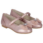 Girls Pink Bow Ballerina Shoes, 3, hi-res