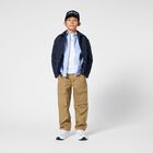 Boys Beige Logo Trousers, 1, hi-res