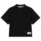 Boys Black Logo Polo Shirt, 1, hi-res