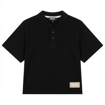 Boys Black Logo Polo Shirt