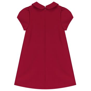 Girls Burgundy Bow Dress