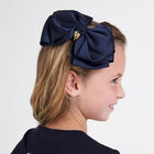Girls Navy Bow Hairclip, 8, hi-res