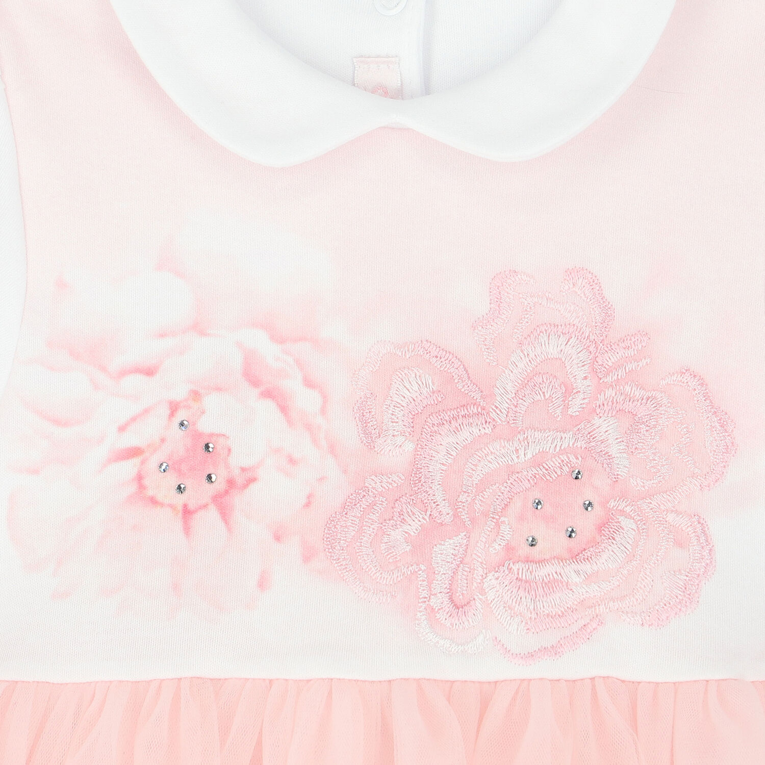 Baby Girls White & Pink Floral Dress, 1, hi-res image number null