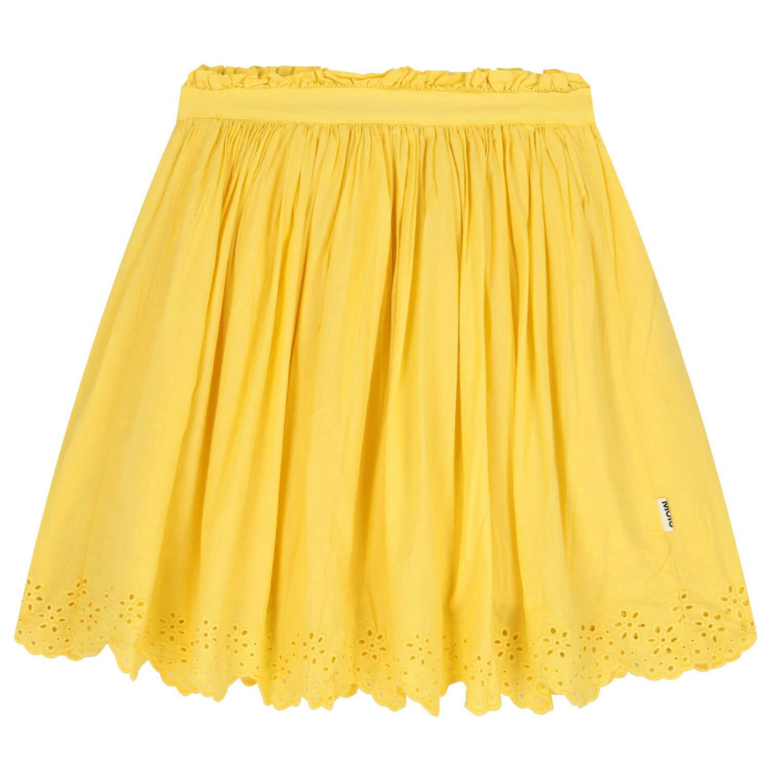 Girls Yellow Broderie Anglaise Skirt, 1, hi-res