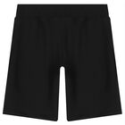 Boys Black Logo Shorts, 1, hi-res