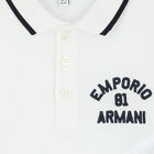 Younger Boys White Logo Polo Shirt, 1, hi-res